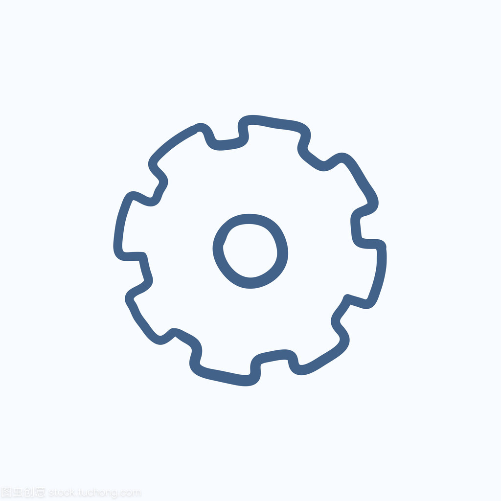 齒輪素描圖標 工業時代的機械美學